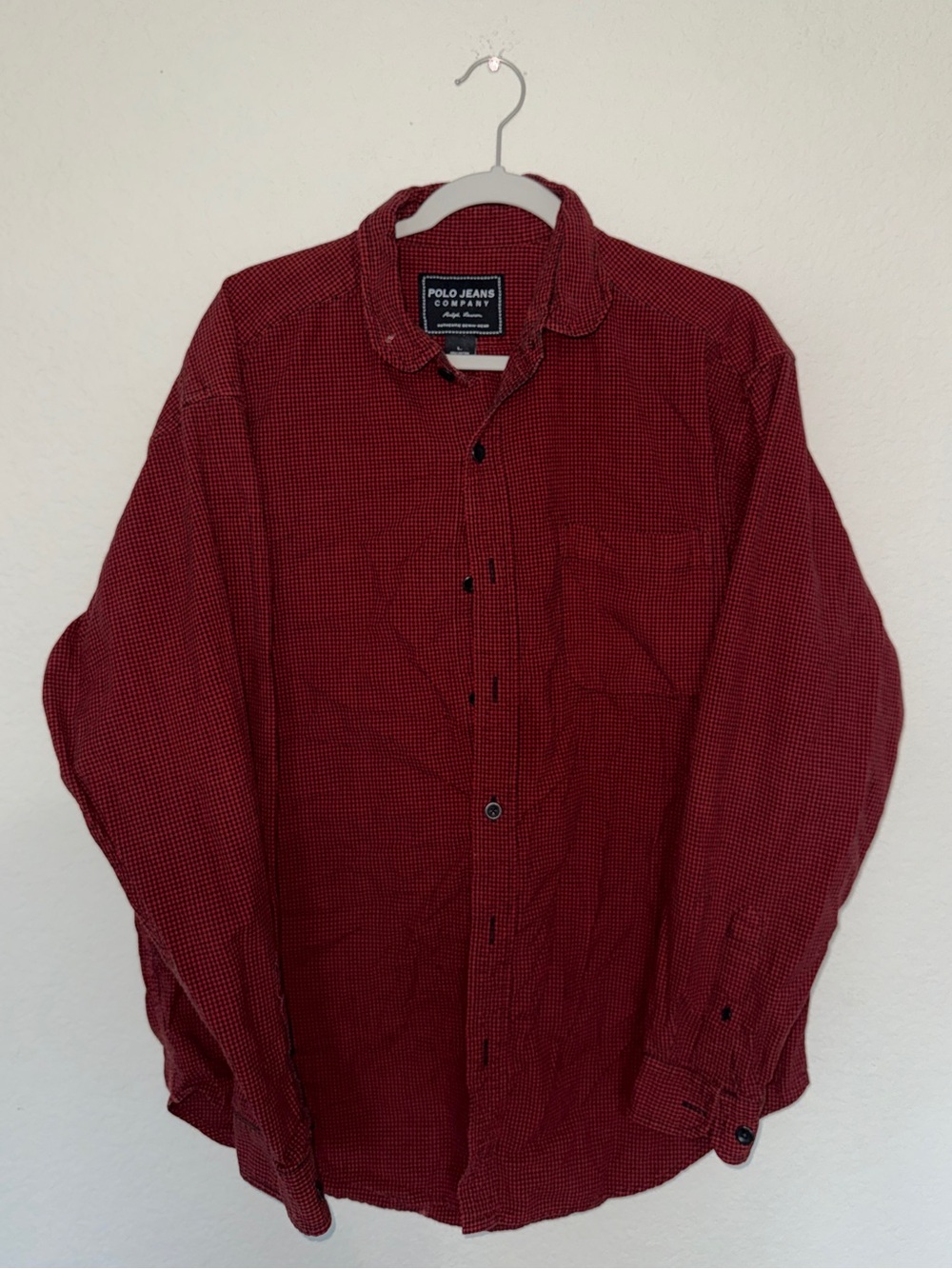 Polo Jeans Co. Ralph Lauren Red/Black Gingham Shirt L